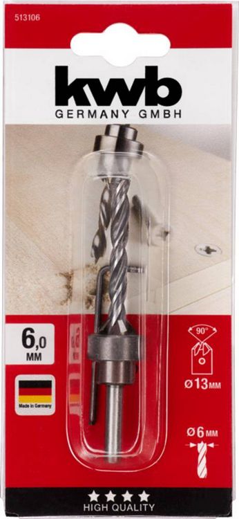 Produktbild: Kwb 513106 Holz-Spiralbohrer-Set 3teilig 6mm 1St.