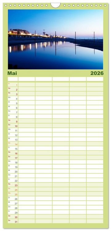 Produktbild: Familienplaner 2026 - Wangerooge &ndash; Eine Perle in der Nordsee. mit 5 Spalten (Wandkalender, 21 x 45 cm) CALVENDO