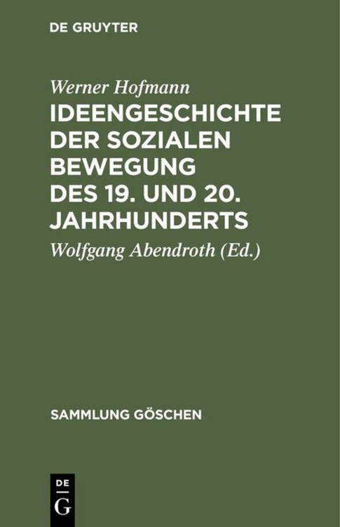 Produktbild: Ideengeschichte der sozialen Bewegung des 19. und 20. Jahrhunderts