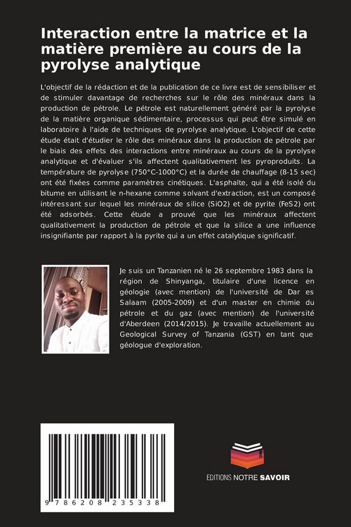 Produktbild: Interaction entre la matrice et la mati&egrave;re premi&egrave;re au cours de la pyrolyse analytique