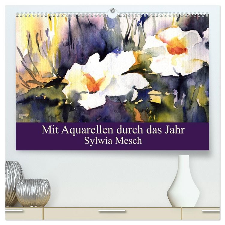 Produktbild: Mit Aquarellen durch das Jahr (hochwertiger Premium Wandkalender 2026 DIN A2 quer), Kunstdruck in Hochglanz