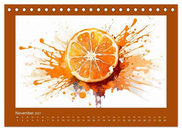 Produktbild: Fr&uuml;chte in Wasserfarben - Fruchtige KI-Kunst f&uuml;r das ganze Jahr (Tischkalender 2027 DIN A5 quer), CALVENDO Monatskalender