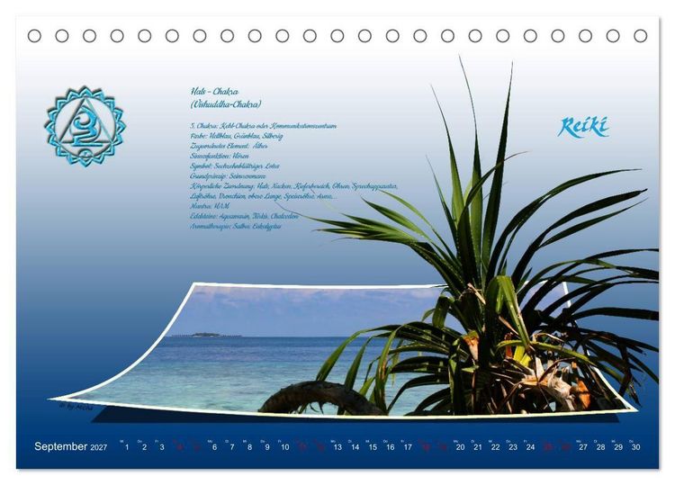Produktbild: REIKI - Chakren und Lebensregeln (Tischkalender 2027 DIN A5 quer), CALVENDO Monatskalender