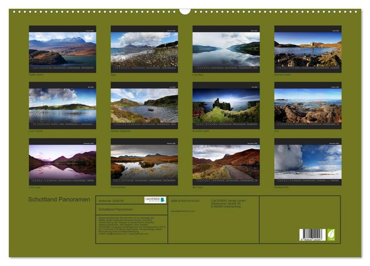 Produktbild: Schottland Panoramen (Wandkalender 2026 DIN A2 quer), CALVENDO Monatskalender