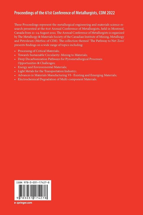 Produktbild: Proceedings of the 61st Conference of Metallurgists, COM 2022