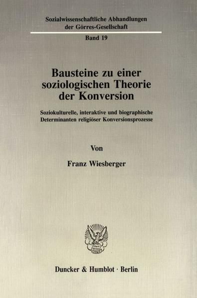 Produktbild: Bausteine zu einer soziologischen Theorie der Konversion.