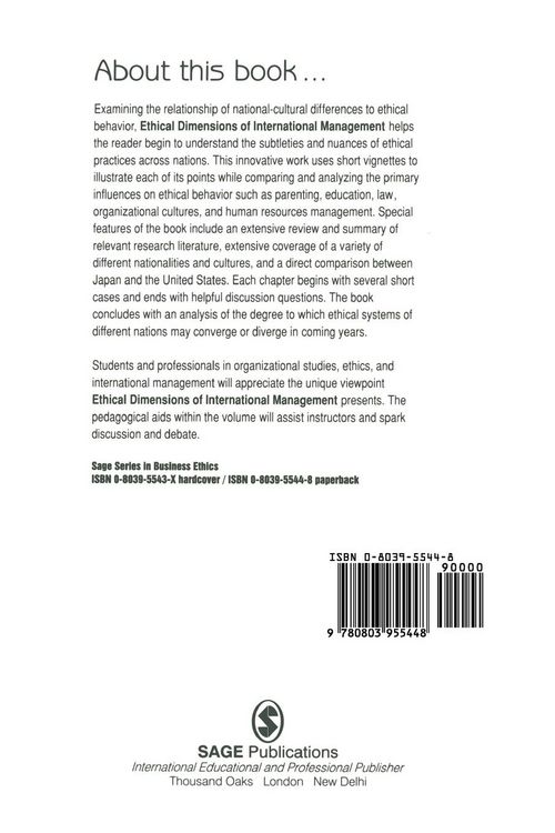 Produktbild: Ethical Dimensions of International Management