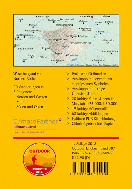 Produktbild: Weserbergland 20 Wanderungen zu schroffen H&ouml;hen und sanften T&auml;lern