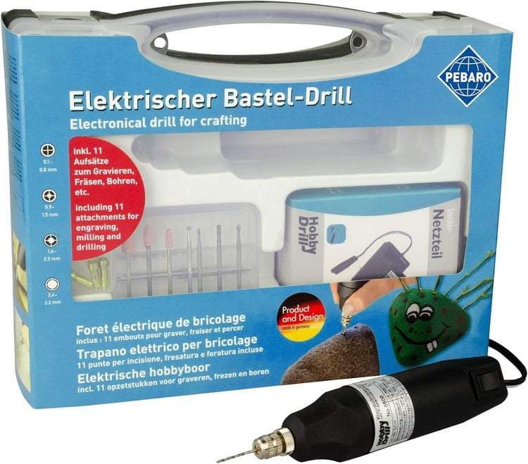 Produktbild: PEBARO 0508EKR - Elektrischer Bastel-Drill zum Gravieren, Fr&auml;sen, Bohren, Bastelset, Klein-Bohrmaschine