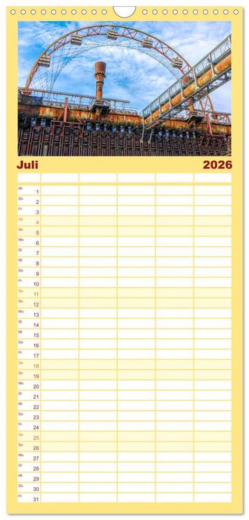 Produktbild: Familienplaner 2026 - Ruhrpott Akzente mit 5 Spalten (Wandkalender, 21 x 45 cm) CALVENDO