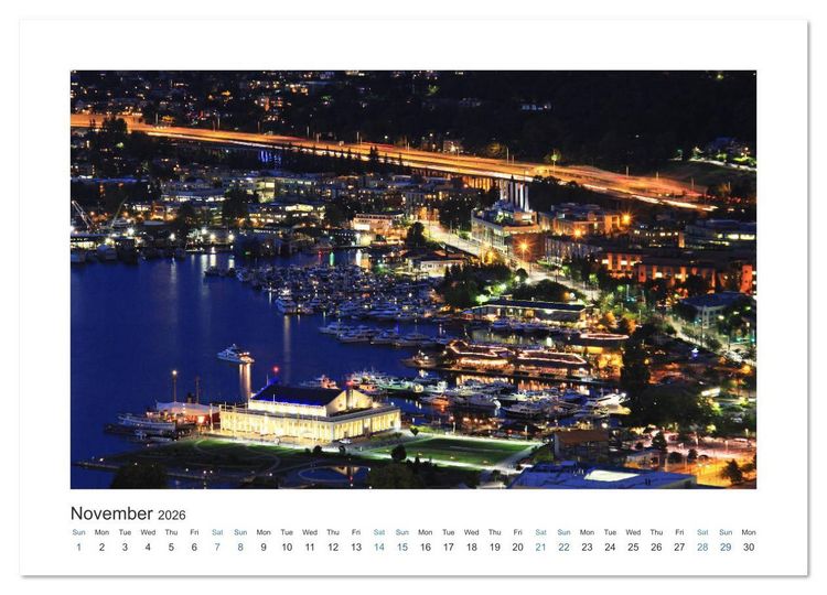 Produktbild: Seattle (High Quality Premium Wall Calendar 2026 DIN A2 landscape),CALVENDO 12 Month Wall Calendar