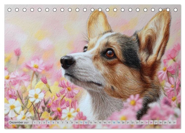 Produktbild: Corgi-Charme (Tischkalender 2027 DIN A5 quer), CALVENDO Monatskalender