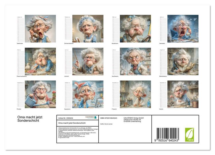 Produktbild: Oma macht jetzt Sonderschicht (Wandkalender 2026 DIN A4 quer), CALVENDO Monatskalender
