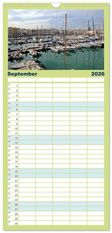 Produktbild: Familienplaner 2026 - Apulien ... der S&uuml;den Italiens mit 5 Spalten (Wandkalender, 21 x 45 cm) CALVENDO