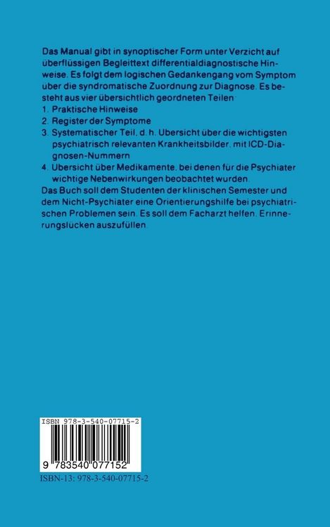 Produktbild: Manual zur Differentialdiagnose in der Psychiatrie