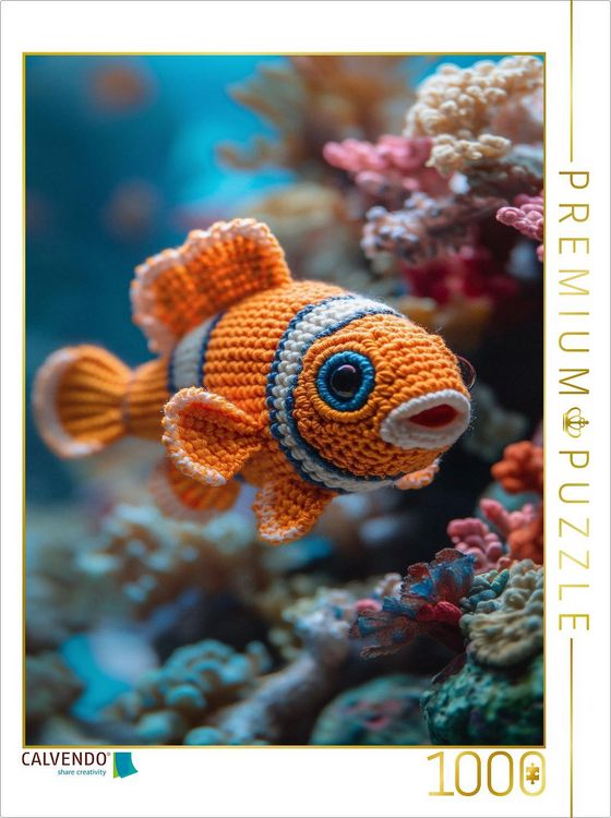 Produktbild: CALVENDO Puzzle geh&auml;kelter Fisch | 1000 Teile Lege-Gr&ouml;&szlig;e 64x48cm Foto-Puzzle f&uuml;r gl&uuml;ckliche Stunden