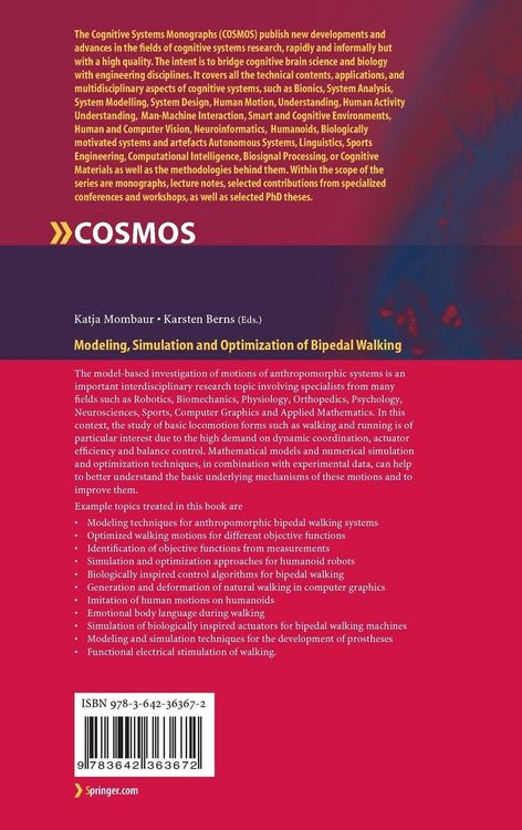 Produktbild: Modeling, Simulation and Optimization of Bipedal Walking