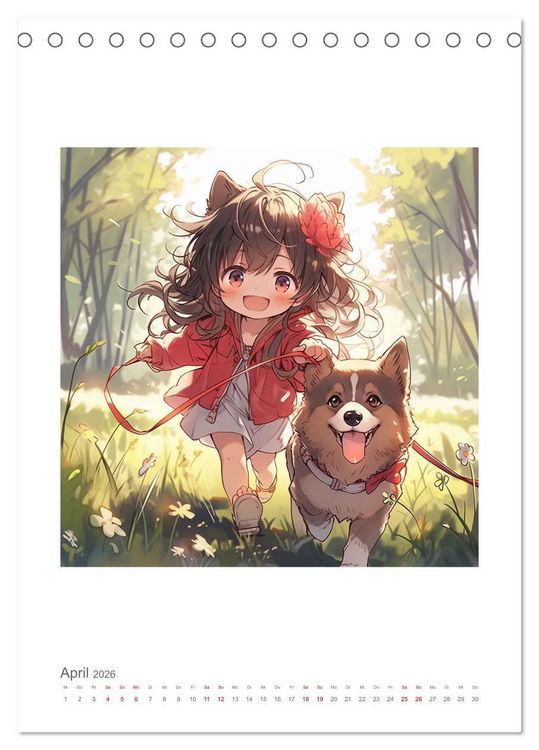Produktbild: Manga Style Kinder (Tischkalender 2026 DIN A5 hoch), CALVENDO Monatskalender
