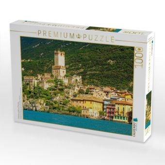 Produktbild: CALVENDO Puzzle Postkartenausblick auf Malcesine | 1000 Teile Lege-Gr&ouml;&szlig;e 64x48cm Foto-Puzzle f&uuml;r gl&uuml;ckliche Stunden