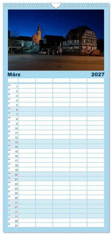 Produktbild: Familienplaner 2027 - Blaue Stunde im Siegerland mit 5 Spalten (Wandkalender, 21 x 45 cm) CALVENDO