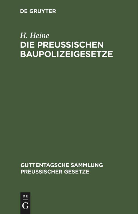 Produktbild: Die Preu&szlig;ischen Baupolizeigesetze