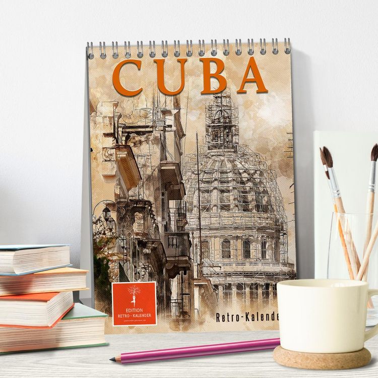 Produktbild: Cuba Retro Kalender (Tischkalender 2026 DIN A5 hoch), CALVENDO Monatskalender