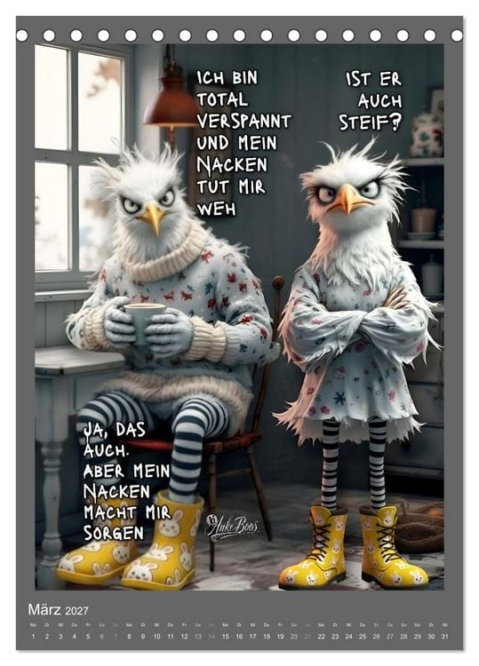 Produktbild: B&ouml;se M&ouml;wen - Moral ist ein Ger&uuml;cht (Tischkalender 2027 DIN A5 hoch), CALVENDO Monatskalender