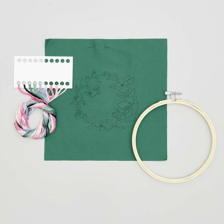 Produktbild: Stickpackung Vorgezeichnet, Blumenkranz, &Oslash;15cm