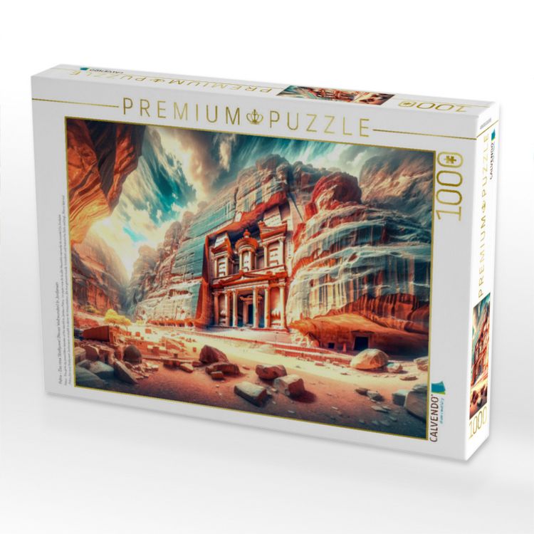 Produktbild: CALVENDO Puzzle Petra - Das rosa Stadtjuwel (Neues Weltwunder) In Jordanien | 1000 Teile Lege-Gr&ouml;&szlig;e 64x48cm Foto-Puzzle f&uuml;r gl&uuml;ckliche Stunden