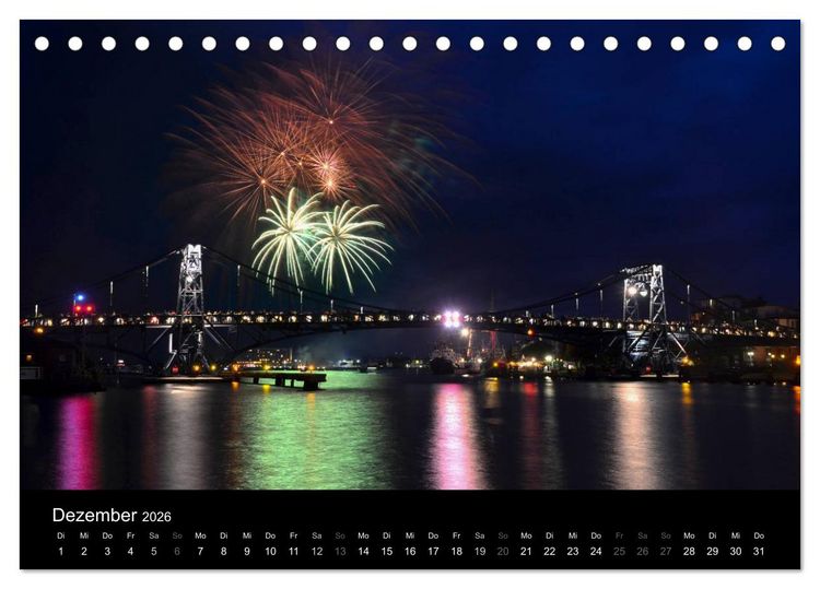 Produktbild: Kaiser-Wilhelm-Br&uuml;cke Wilhelmshaven (Tischkalender 2026 DIN A5 quer), CALVENDO Monatskalender