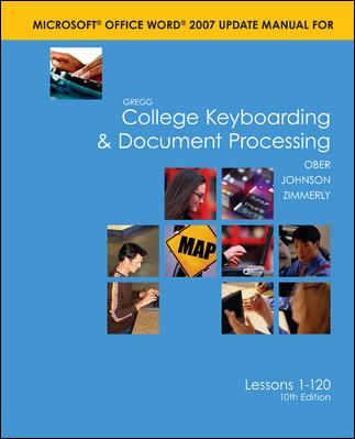Produktbild: Gregg College Keyboarding & Document Processing Microsoft Office Word 2007 Update Manual: Lesons 1-120