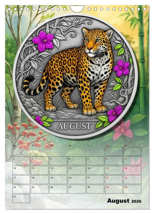 Produktbild: Katzenadel in Silber (Wandkalender 2026 DIN A4 hoch), CALVENDO Monatskalender