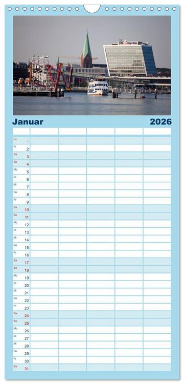 Produktbild: Familienplaner 2026 - Schleswig Holstein - Landeshauptstadt Kiel mit 5 Spalten (Wandkalender, 21 x 45 cm) CALVENDO