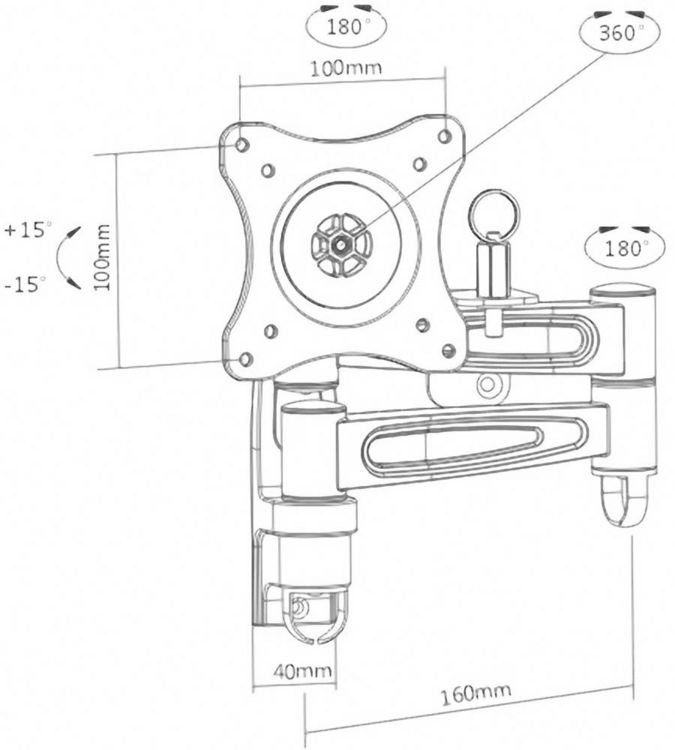Produktbild: SpeaKa Professional TV-Wandhalterung 33,0 cm (13") - 68,6 cm (27") Neigbar, Schwenkbar, Rotierbar, Ausziehbar Mit Verriegelungsmechanismus