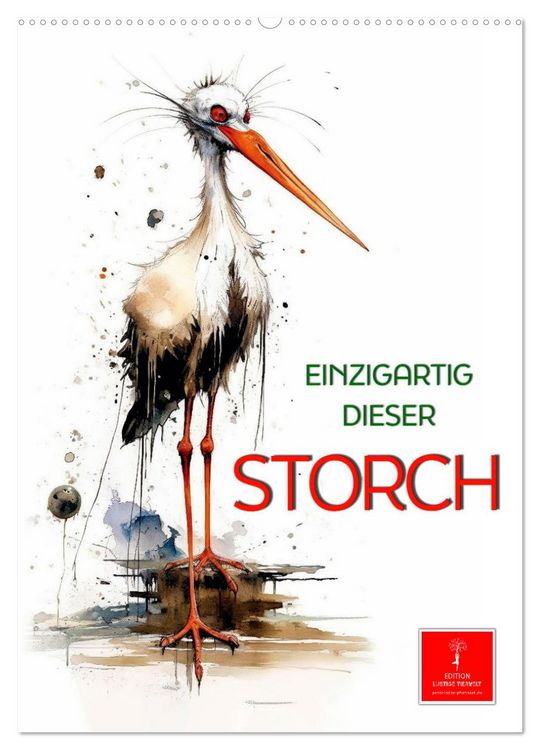 Produktbild: Einzigartig - dieser Storch (Wandkalender 2026 DIN A2 hoch), CALVENDO Monatskalender
