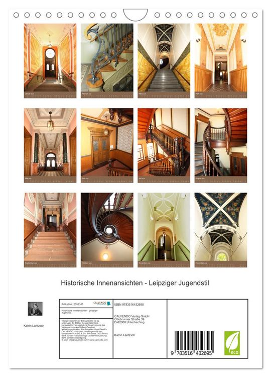 Produktbild: Historische Innenansichten - Leipziger Jugendstil (Wandkalender 2026 DIN A4 hoch), CALVENDO Monatskalender