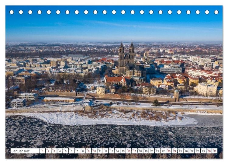 Produktbild: Domperspektiven: Magdeburger Dom - Neu gesehen 2027 (Tischkalender 2027 DIN A5 quer), CALVENDO Monatskalender
