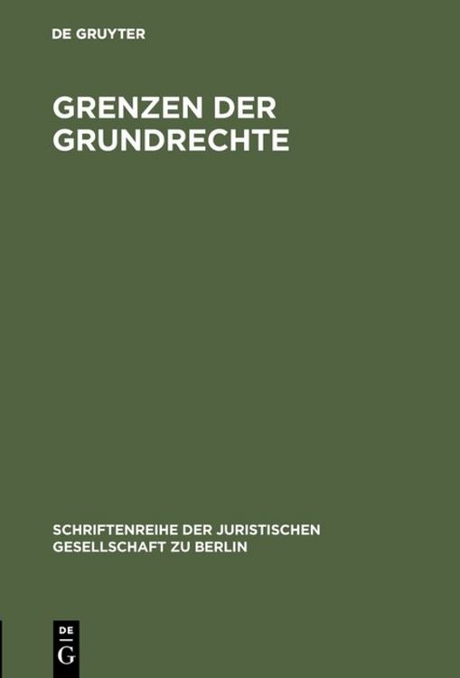 Produktbild: Grenzen der Grundrechte
