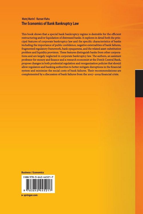 Produktbild: The Economics of Bank Bankruptcy Law