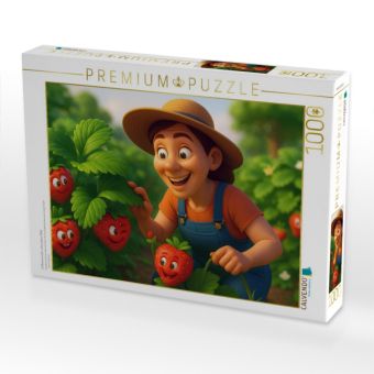 Produktbild: CALVENDO Puzzle Erdbeerwunder unter jedem Blatt | 1000 Teile Lege-Gr&ouml;&szlig;e 64x48cm Foto-Puzzle f&uuml;r gl&uuml;ckliche Stunden