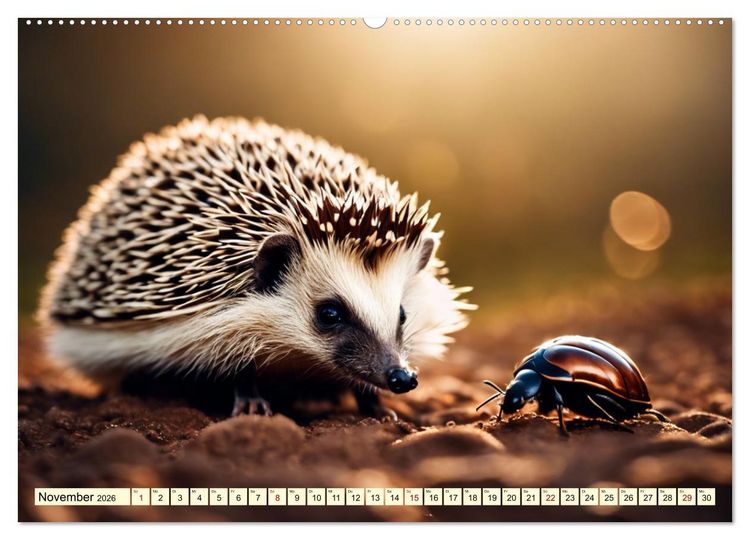 Produktbild: Igel - Wildtier des Jahres 2024 (hochwertiger Premium Wandkalender 2026 DIN A2 quer), Kunstdruck in Hochglanz
