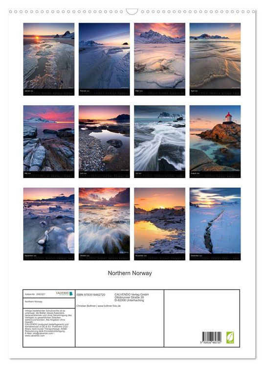 Produktbild: Northern Norway (Wandkalender 2026 DIN A2 hoch), CALVENDO Monatskalender