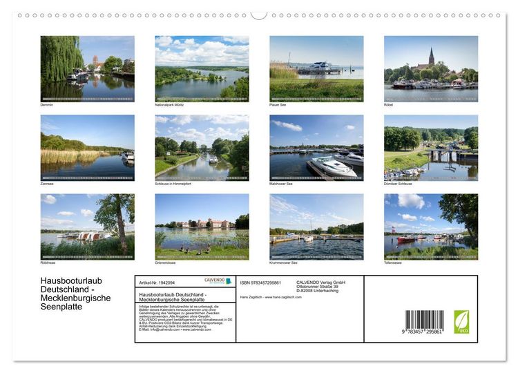 Produktbild: Hausbooturlaub Deutschland - Mecklenburgische Seenplatte (hochwertiger Premium Wandkalender 2026 DIN A2 quer), Kunstdruck in Hochglanz
