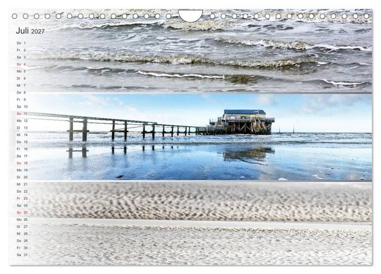 Produktbild: K&uuml;stenstreifen an der Nordsee (Wandkalender 2027 DIN A4 quer), CALVENDO Monatskalender