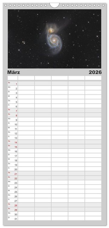 Produktbild: Familienplaner 2026 - Beeindruckendes Universum mit 5 Spalten (Wandkalender, 21 x 45 cm) CALVENDO
