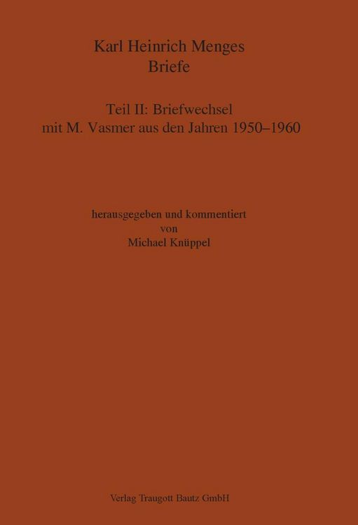 Produktbild: Karl Heinrich Menges: Briefe. Teil II