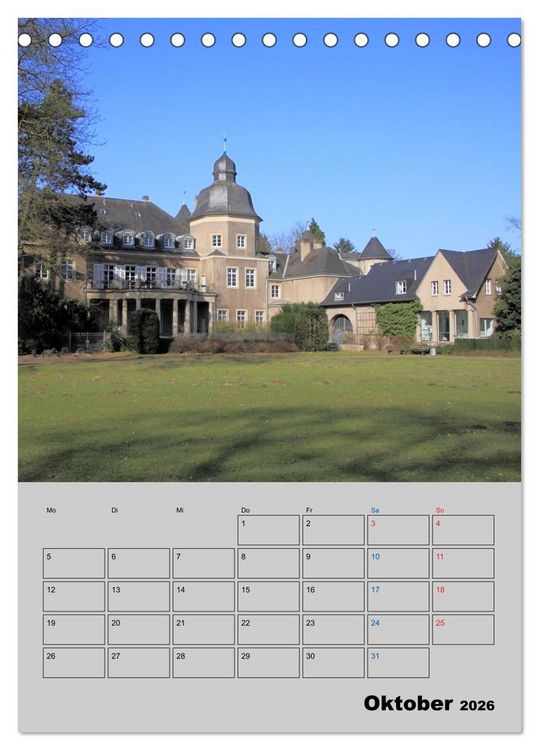 Produktbild: D&uuml;sseldorfer Burgen und Schl&ouml;sser (Tischkalender 2026 DIN A5 hoch), CALVENDO Monatskalender