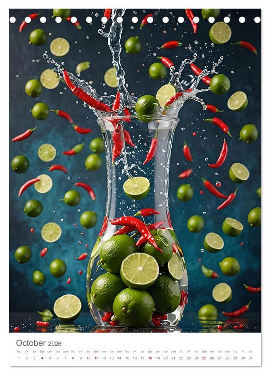 Produktbild: Pure refreshment - Infused water (Desk Calendar 2026 DIN A5 portrait), CALVENDO 12 Month DeskCalendar
