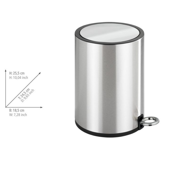 Produktbild: Kosmetik Treteimer Mod. Monza Edelstahl gl&auml;nzend, mit Absenkautomatik