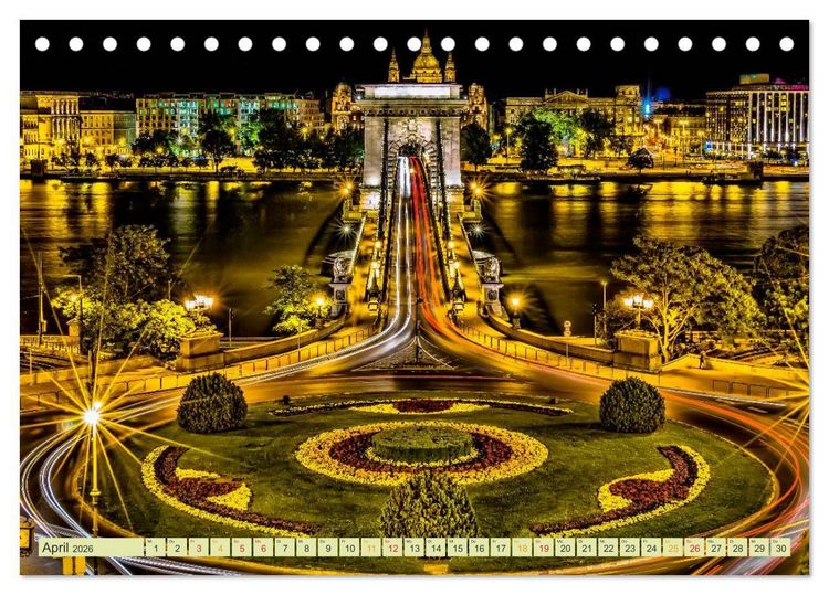 Produktbild: St&auml;dte der Welt - Skylines in der Nacht (Tischkalender 2026 DIN A5 quer), CALVENDO Monatskalender
